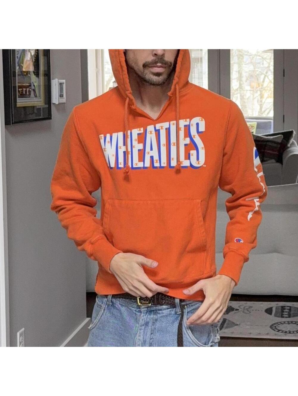 Champion Reverse Weave “Wheaties” Hoodie – Size S